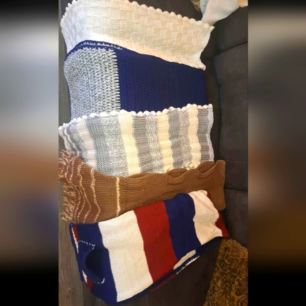 Colorful Striped Knit Scarf bundle or separate